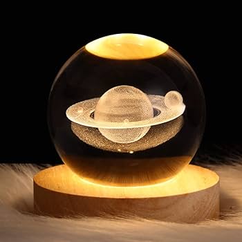 Lampara Esfera  De Cristal De Saturno